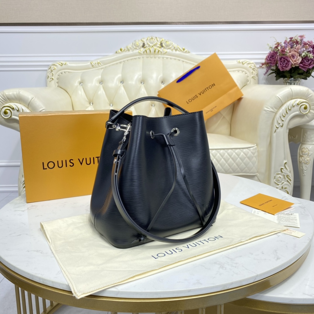 Louis Vuitton NEONOE MM Bucket Bag Epi Leather M54366 Black